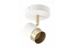 CGC Lighting 'Orio' White & Brushed Gold Single GU10 Adjustable Ceiling Spot Light - thumbnail 3