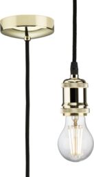 Netlighting 1.8m E27 Vintage Pendant Set Polished Brass 230V IP20 80W in Yellow - thumbnail 1