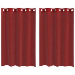 Berkfield Home Voile Curtains with Grommets 2 pcs Wine Red