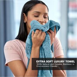 GAVENO CAVAILIA 2 Pack Bamboo Towel in Blue - Size: Bath Sheet - thumbnail 3