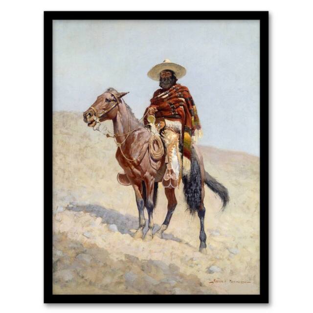 Artery8 A Mexican Vaquero Cowboy Frederic Remington Framed Wall Art Print - Size: A3 - image 1