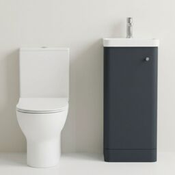 Balterley Floor 1 Door Bathroom Vanity Unit, Tap & Toilet Pack, Dark Grey, 379mm in Grey - thumbnail 8