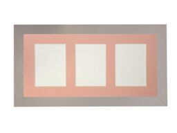 Frames & Mirrors 4U Metro Light Grey Frame with Pink Mount for 3 Image Sizes 7 x 5 Inch - thumbnail 1
