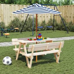 Berkfield Home Garden Umbrella for Kids with Wooden Pole √ò120x140 cm in Blue - Size: 120x140 cm