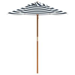 Berkfield Home Garden Umbrella for Kids with Wooden Pole √ò120x140 cm in Blue - Size: 120x140 cm - thumbnail 2