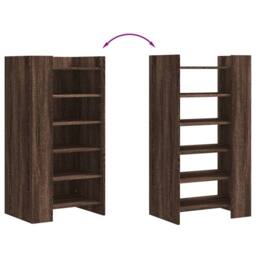 Berkfield Home Shoe Cabinet Brown Oak 52x37.5x100 cm Engineered Wood - thumbnail 7