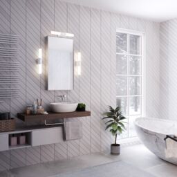 Nordlux Modern Indoor Wall Light White Plastic Intergrated LED 25, 000hrs - Mains Powered, IP44 - thumbnail 4