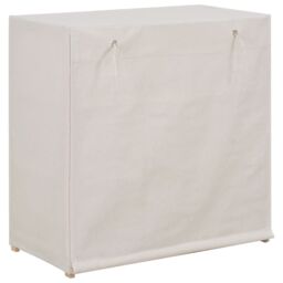Berkfield Home Shoe Cabinet with Cover White 79x40x80 cm Fabric - Size: 79 x 40 x 80 cm - thumbnail 3