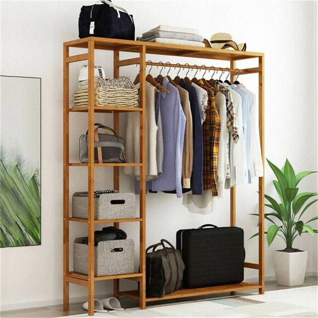 KORVIXA 2IN1 Bamboo Garment Clothes Rack in Natural - image 1