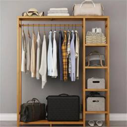 KORVIXA 2IN1 Bamboo Garment Clothes Rack in Natural - thumbnail 3