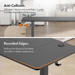 VonHaus Large Home Office Electric Standing Desk with USB-C Charging in Black - thumbnail 6