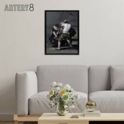 "Artery8 Francisco Goya The Forge Framed Canvas Wall Art Print in Grey - Size: W18"" x H24""" - thumbnail 3