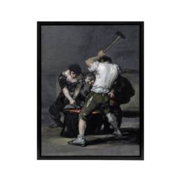 "Artery8 Francisco Goya The Forge Framed Canvas Wall Art Print in Grey - Size: W18"" x H24""" - thumbnail 1