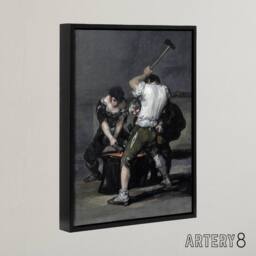 "Artery8 Francisco Goya The Forge Framed Canvas Wall Art Print in Grey - Size: W18"" x H24""" - thumbnail 2