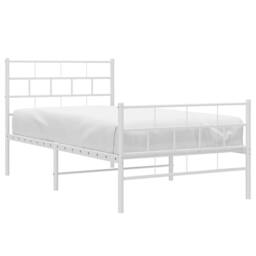 Berkfield Home Metal Bed Frame with Headboard & Footboard White 90x200 cm - thumbnail 3