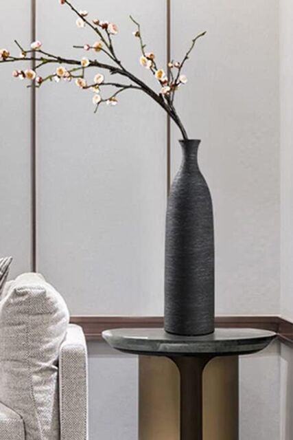 Living and Home Modern Tall Porcelain Vase in Black - image 1