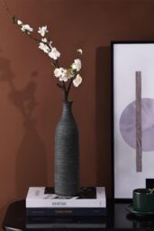 Living and Home Modern Tall Porcelain Vase in Black - thumbnail 2
