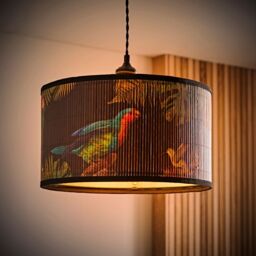 ValueLights Daintree Bamboo Dark Jungle Drum Easy Fit Ceiling Light Lamp Shade in Natural - Size: Small - thumbnail 3