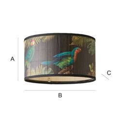 ValueLights Daintree Bamboo Dark Jungle Drum Easy Fit Ceiling Light Lamp Shade in Natural - Size: Small - thumbnail 8
