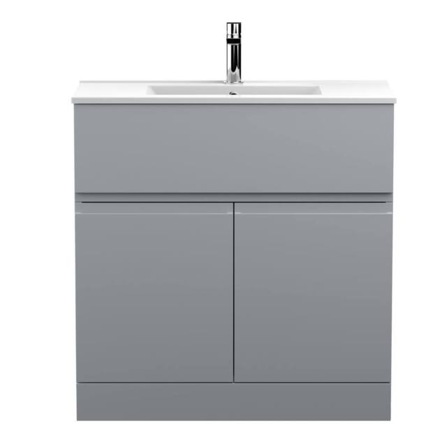 Balterley Mavesyn 2 Door 1 Drawer Vanity Basin Unit, Satin Grey, 800mm in Grey - image 1