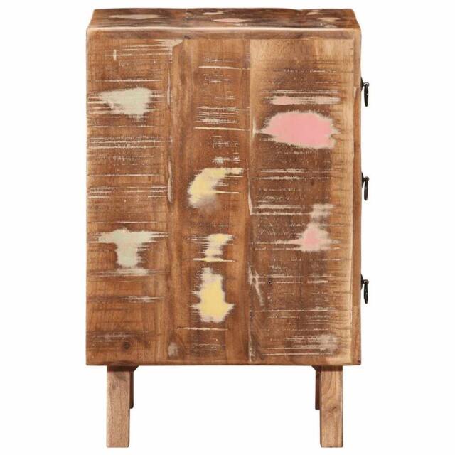 Berkfield Home Stylish Bedside Cabinet 37x32x50 cm Solid Wood Reclaimed - Size: 37 x 32 x 50 cm - image 1