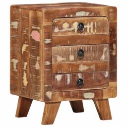 Berkfield Home Stylish Bedside Cabinet 37x32x50 cm Solid Wood Reclaimed - Size: 37 x 32 x 50 cm - thumbnail 2