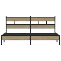 Berkfield Home Metal Bed Frame without Mattress Sonoma Oak 180x200 cm Super King in Brown - thumbnail 4
