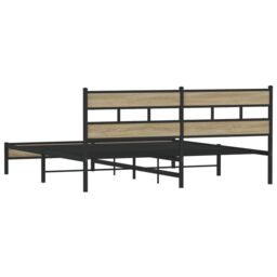 Berkfield Home Metal Bed Frame without Mattress Sonoma Oak 180x200 cm Super King in Brown - thumbnail 6