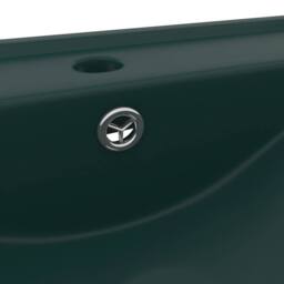 Berkfield Home Luxury Basin with Faucet Hole Matt Dark Green 60x46 cm Ceramic - thumbnail 5
