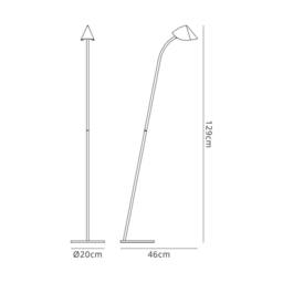 Netlighting Capuccina 1 Light Floor Lamp 8.5W LED 3000K 600lm White 3yrs Warranty - thumbnail 5