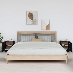 Berkfield Home Bedside Cabinets 2 pcs Black 40x34x45 cm Solid Wood Pine - Size: 40 x 34 x 45 cm - thumbnail 3
