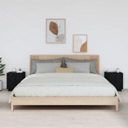 Berkfield Home Bedside Cabinets 2 pcs Black 40x34x45 cm Solid Wood Pine - Size: 40 x 34 x 45 cm