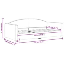 Berkfield Home Day Bed Dark Grey 90x190 cm Fabric - thumbnail 8