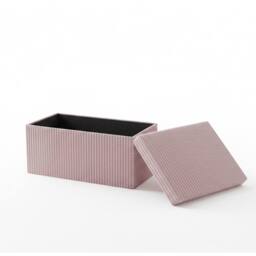 Snug City Corduroy Rectangle Storage Box with Lid Elegant Organizer for Any Room in Pink - Size: Large - thumbnail 2