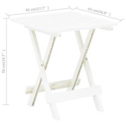 Berkfield Home Durable Folding Garden Table White 45x43x50 cm Plastic - Size: 45 x 43 x 50 cm - thumbnail 7