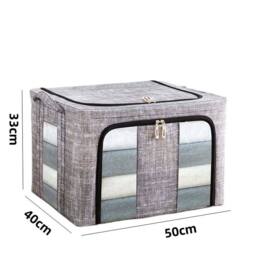 Kelvenix 3PCS Fabric Storage Box 66L Steel Frame in Grey - thumbnail 2