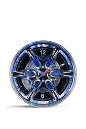 Menkind RED5 Neon Rim Automotive Style Wall Clock With LED Glow in Silver - thumbnail 3