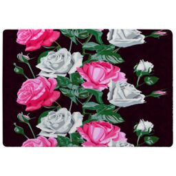 Benjamin Tate Design Pattern Of Pink & White Flowers Designer Rug in Natural - Size: Large - thumbnail 1