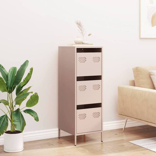 Berkfield Home Highboard Pink 39x35x103.5 cm Steel - image 1