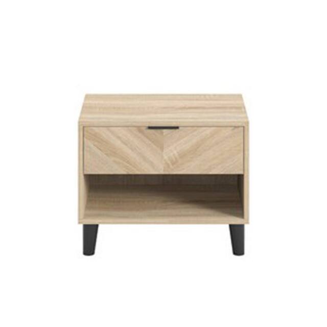 Lemon Pavilion Furniture Stockholm Chevron 1 Drawer Bedside Cabinet - L39 x W50 x H40 cm in Brown - Size: 1 Pack - image 1