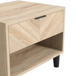 Lemon Pavilion Furniture Stockholm Chevron 1 Drawer Bedside Cabinet - L39 x W50 x H40 cm in Brown - Size: 1 Pack - thumbnail 5