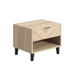 Lemon Pavilion Furniture Stockholm Chevron 1 Drawer Bedside Cabinet - L39 x W50 x H40 cm in Brown - Size: 1 Pack - thumbnail 2