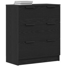 Berkfield Home Black Oak Sideboard 60x30x70 cm Manufactured Wood - Size: 60 x 30 x 70 cm - thumbnail 3
