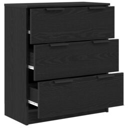 Berkfield Home Black Oak Sideboard 60x30x70 cm Manufactured Wood - Size: 60 x 30 x 70 cm - thumbnail 5