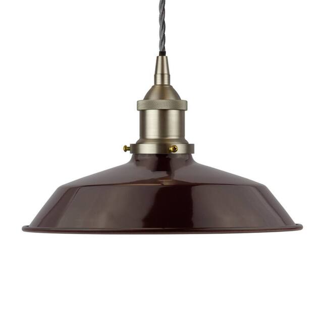 SE Home Burgundy Red Small Trinity Metal Pendant Light - Brushed Chrome - image 1