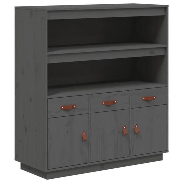 Berkfield Home Highboard Grey 100x40x108.5 cm Solid Wood Pine - image 1