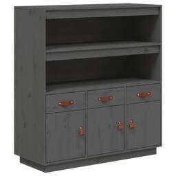 Berkfield Home Highboard Grey 100x40x108.5 cm Solid Wood Pine - thumbnail 1