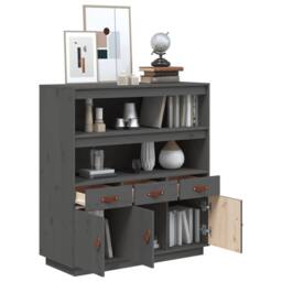 Berkfield Home Highboard Grey 100x40x108.5 cm Solid Wood Pine - thumbnail 5