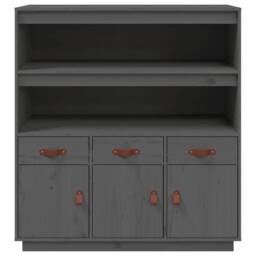 Berkfield Home Highboard Grey 100x40x108.5 cm Solid Wood Pine - thumbnail 6