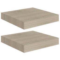 Berkfield Home Floating Wall Shelves 2 pcs Oak 23x23.5x3.8 cm MDF in Brown - thumbnail 1